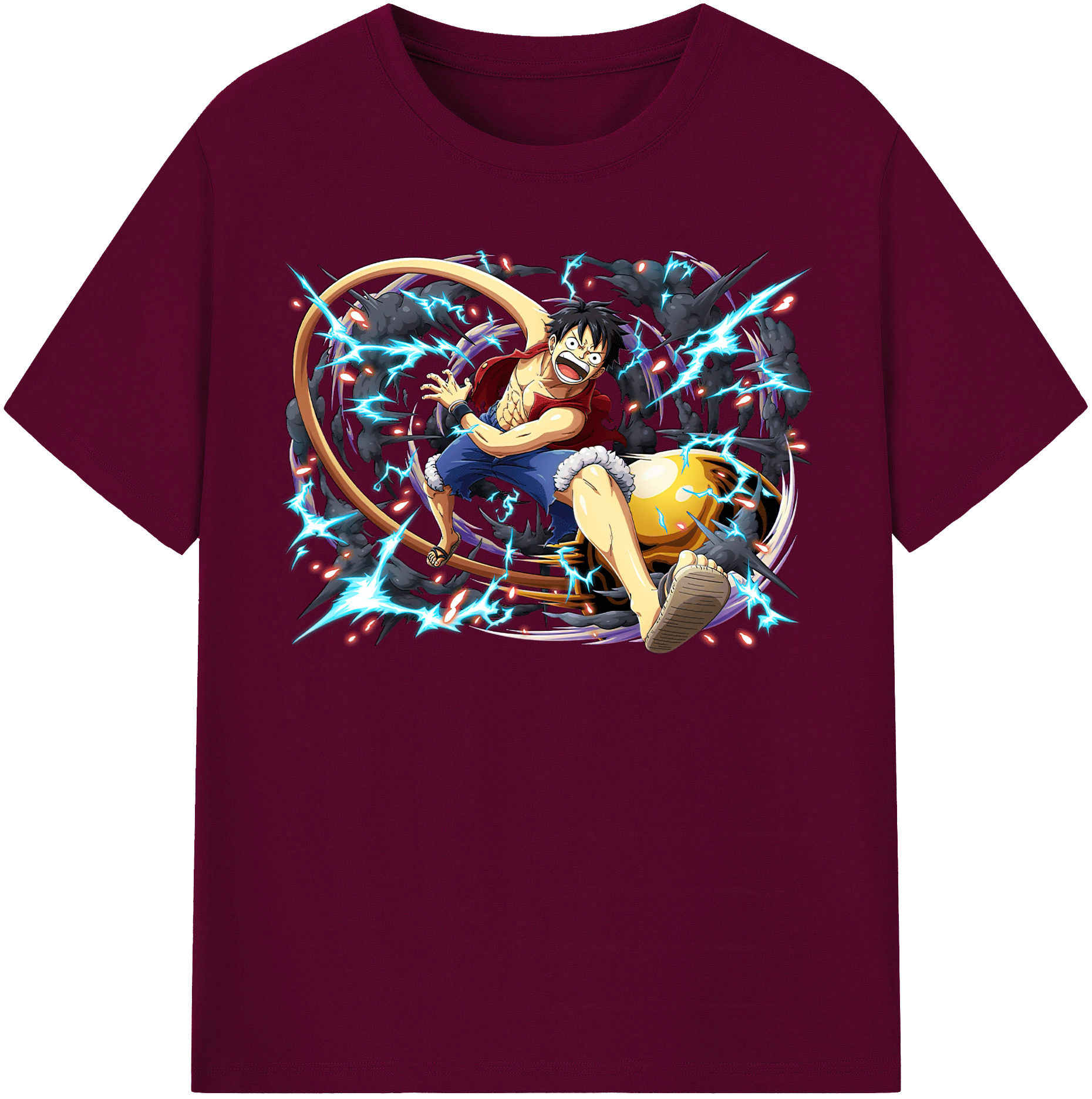 ワンピース モンキー・D・ルフィ ONE PIECE Monkey D. Luffy レディースカジュアルプリントTシャツ（綿100％）